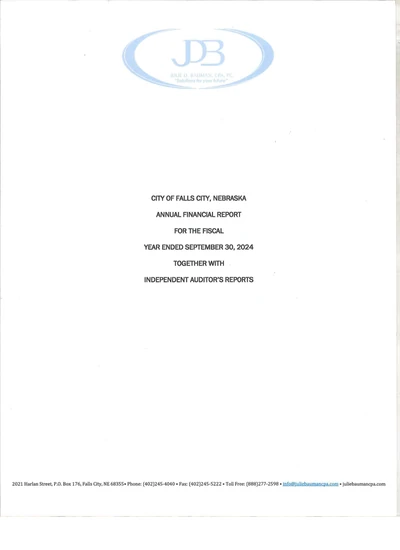 City of Falls City ACFR Cover