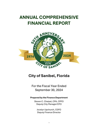 City of Sanibel, Florida ACFR Cover