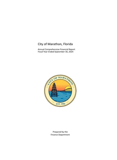 City of Marathon ACFR Cover