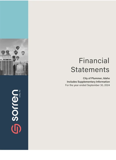 City of Plummer ACFR Cover