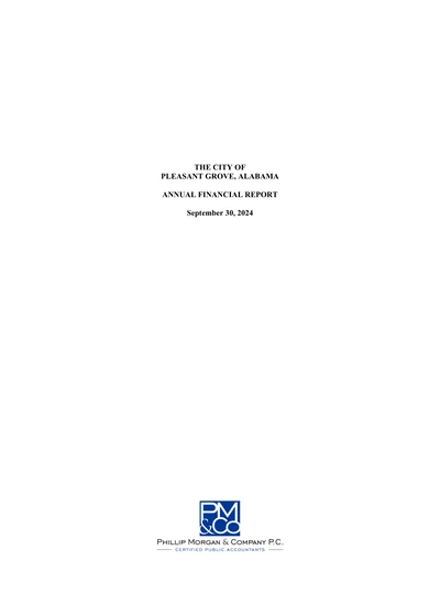 City of Pleasant Grove, Alabama ACFR Cover
