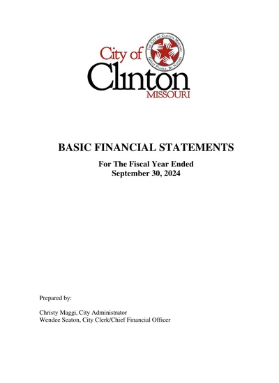 City of Clinton ACFR Cover