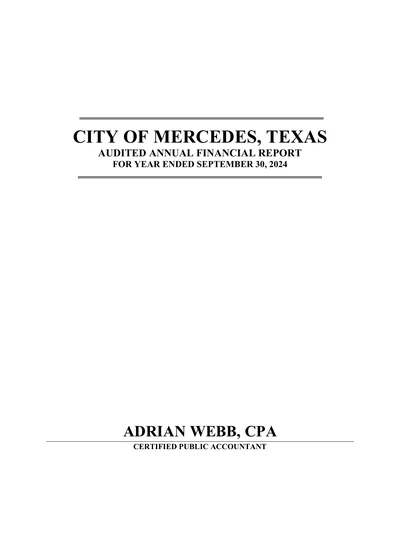 City of Mercedes ACFR Cover