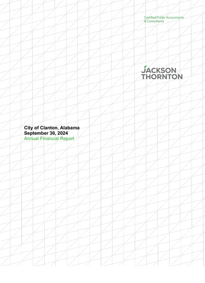 City of Clanton, Alabama ACFR Cover