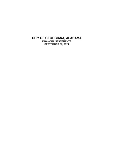 City of Georgiana Alabama ACFR Cover