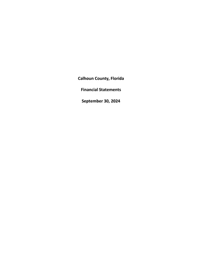 Calhoun County, Florida ACFR Cover