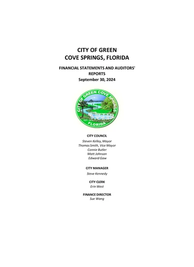 City of Green Cove Springs ACFR Cover
