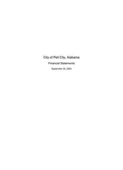 City of Pell City ACFR Cover