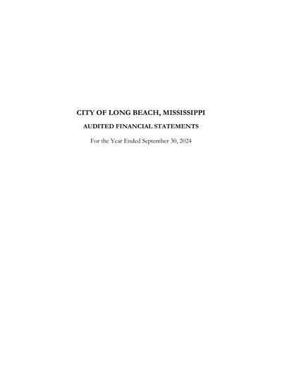 City of Long Beach, Mississippi ACFR Cover
