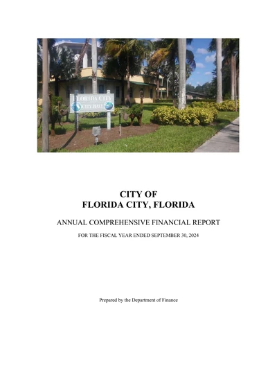 City of Florida, Florida ACFR Cover