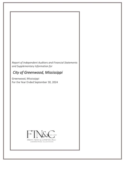 City of Greenwood ACFR Cover