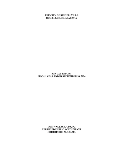 City of Russellville ACFR Cover