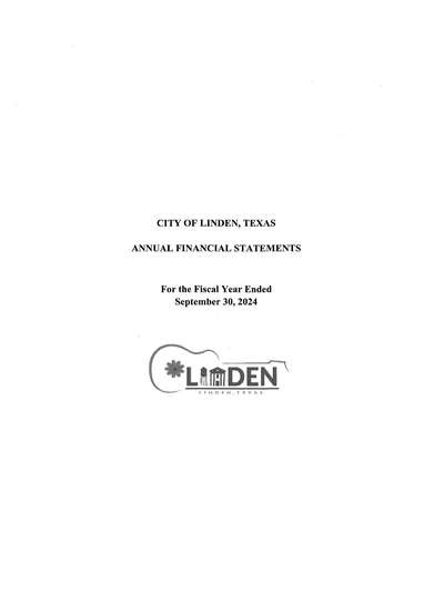 City of Linden, Texas ACFR Cover
