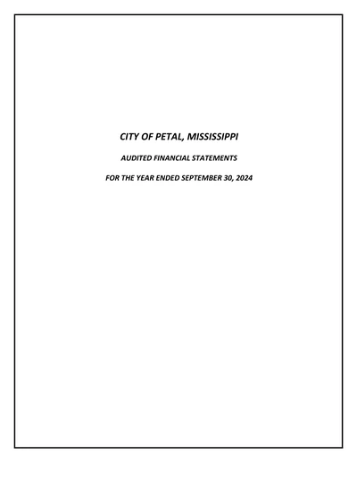 City of Petal, Mississippi ACFR Cover