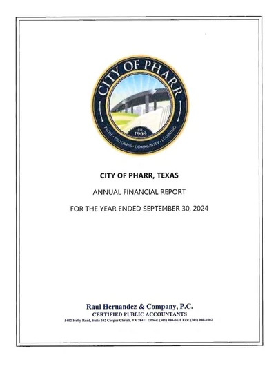 City of Pharr,texas ACFR Cover
