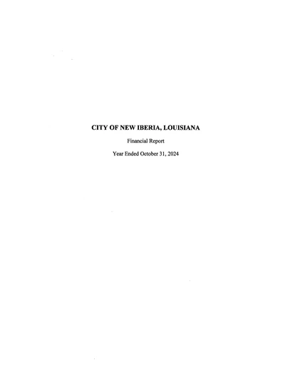 City of New Iberia ACFR Cover