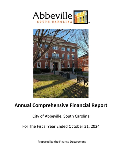 City of Abbeville ACFR Cover