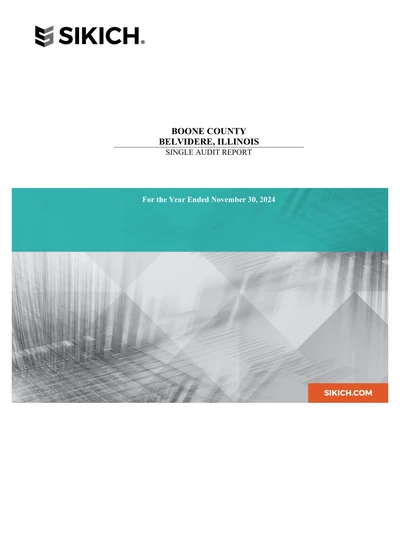 Boone County, Illinois ACFR Cover