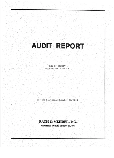 City of Stanley ACFR Cover