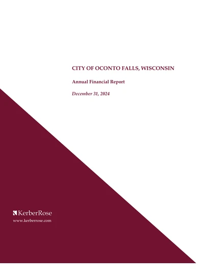 City of Oconto Falls ACFR Cover