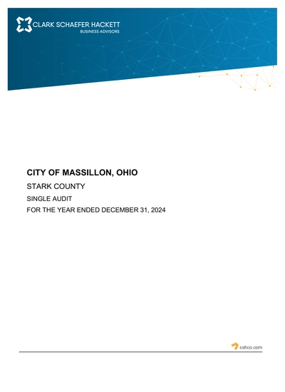 City of Massillon ACFR Cover