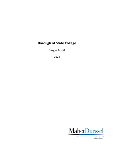 Borough of State College ACFR Cover