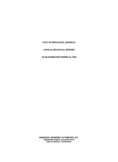 City of Ringgold, Georgia ACFR Cover