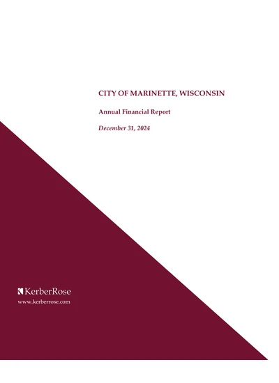 City of Marinette ACFR Cover
