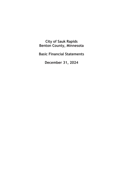 City of Sauk Rapids ACFR Cover