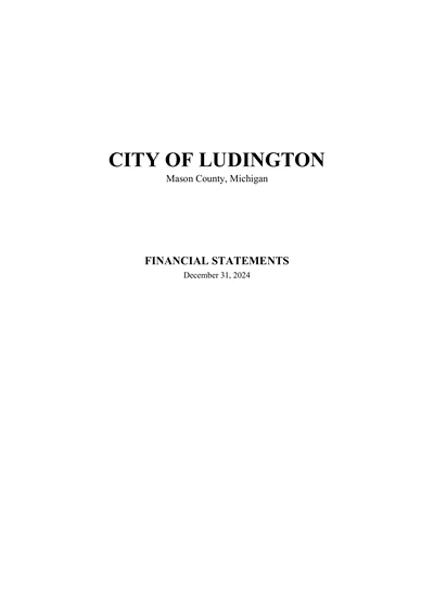 City of Ludington ACFR Cover