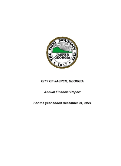 City of Jasper, Georgia ACFR Cover
