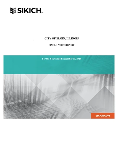 City of Elgin ACFR Cover