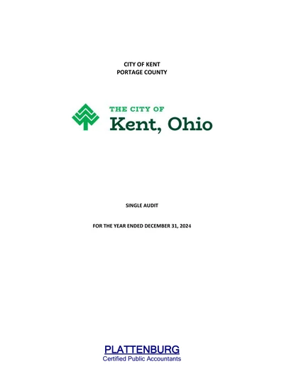 City of Kent ACFR Cover