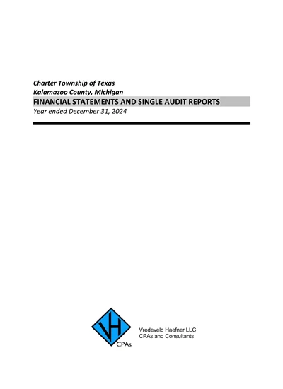 Charter Township of Texas ACFR Cover