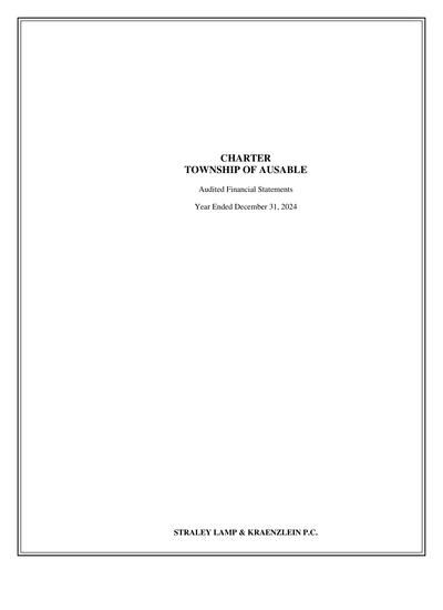 Charter Township of Ausable ACFR Cover