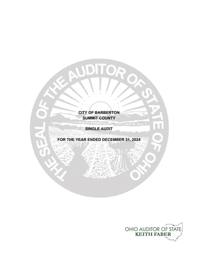 City of Barberton ACFR Cover