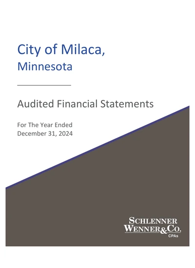 City of Milaca ACFR Cover