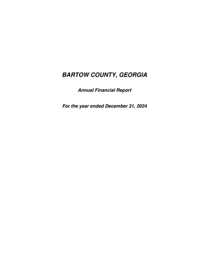 Bartow County, Georgia ACFR Cover