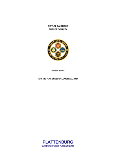 City of Fairfield ACFR Cover