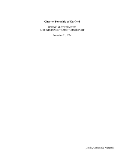 Charter Township of Garfield ACFR Cover