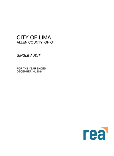 City of Lima ACFR Cover