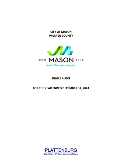 City of Mason ACFR Cover