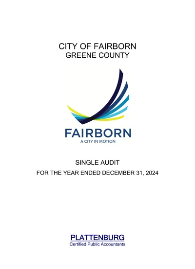 City of Fairborn ACFR Cover