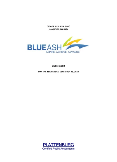City of Blue Ash ACFR Cover