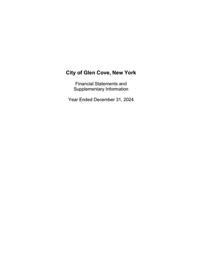 City of Glen Cove ACFR Cover