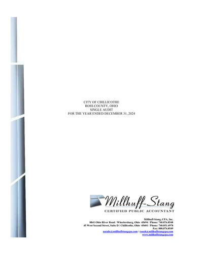 City of Chillicothe ACFR Cover