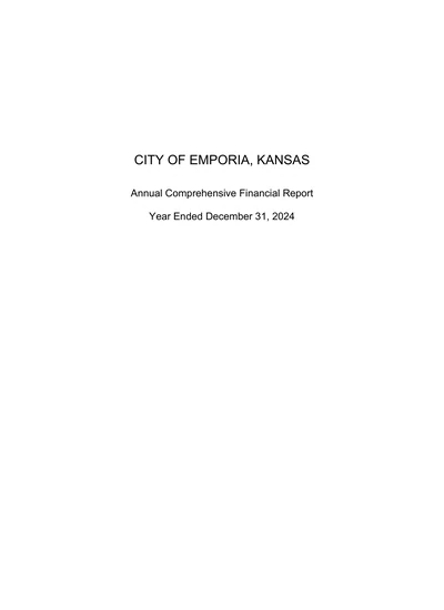 City of Emporia, Kansas ACFR Cover