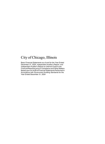 City of Chicago ACFR Cover