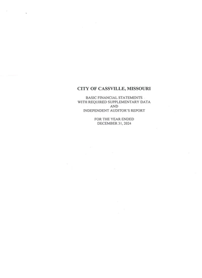 City of Cassville ACFR Cover