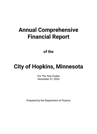 City of Hopkins ACFR Cover